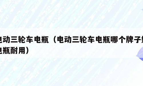 电动三轮车电瓶（电动三轮车电瓶哪个牌子好电瓶耐用）