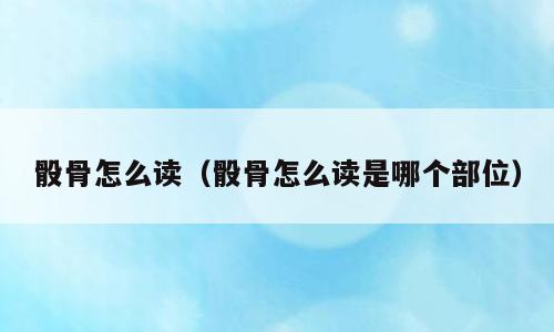 骰骨怎么读（骰骨怎么读是哪个部位）