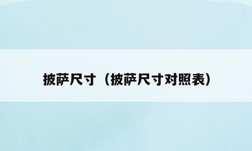 披萨尺寸（披萨尺寸对照表）