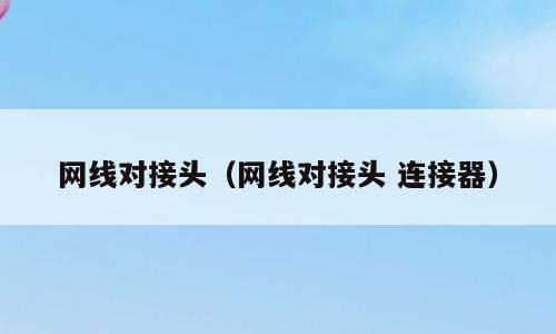 网线对接头（网线对接头 连接器）