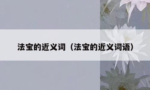 法宝的近义词（法宝的近义词语）