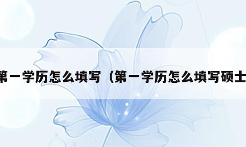 第一学历怎么填写（第一学历怎么填写硕士）
