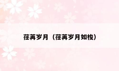 荏苒岁月（荏苒岁月如梭）