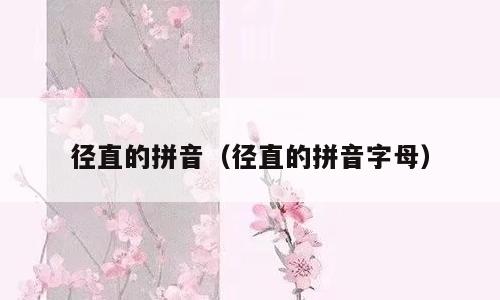 径直的拼音（径直的拼音字母）