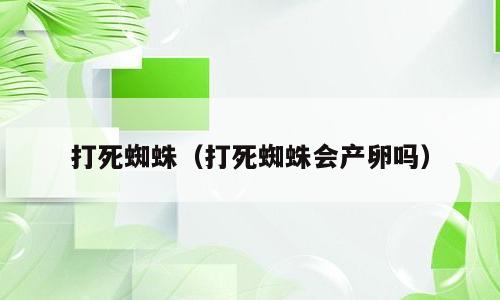打死蜘蛛（打死蜘蛛会产卵吗）