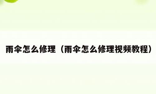 雨伞怎么修理（雨伞怎么修理视频教程）