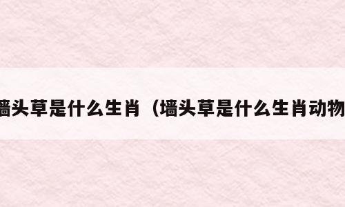 墙头草是什么生肖（墙头草是什么生肖动物）