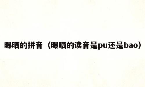 曝晒的拼音（曝晒的读音是pu还是bao）