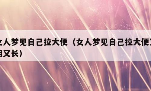女人梦见自己拉大便（女人梦见自己拉大便又粗又长）