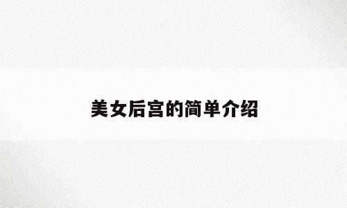 美女后宫的简单介绍