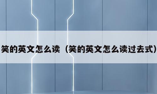笑的英文怎么读（笑的英文怎么读过去式）