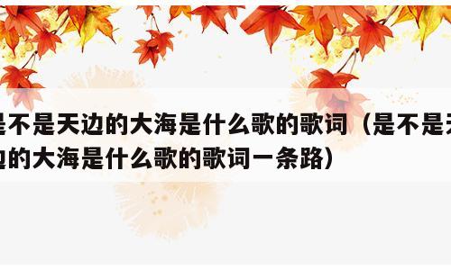 是不是天边的大海是什么歌的歌词（是不是天边的大海是什么歌的歌词一条路）