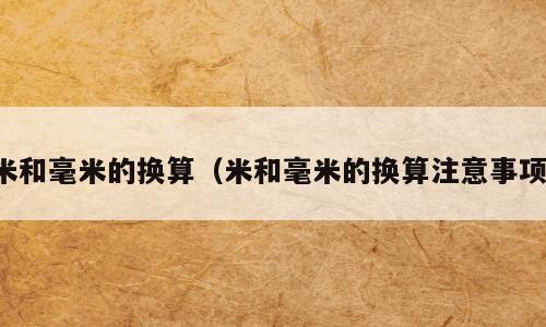 米和毫米的换算（米和毫米的换算注意事项）