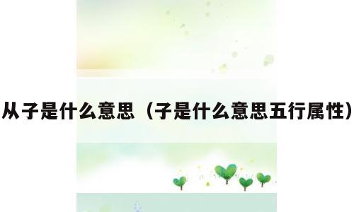 从子是什么意思（子是什么意思五行属性）