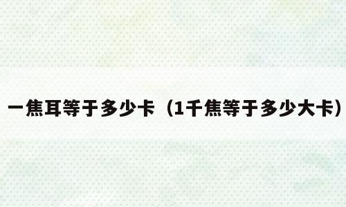 一焦耳等于多少卡（1千焦等于多少大卡）