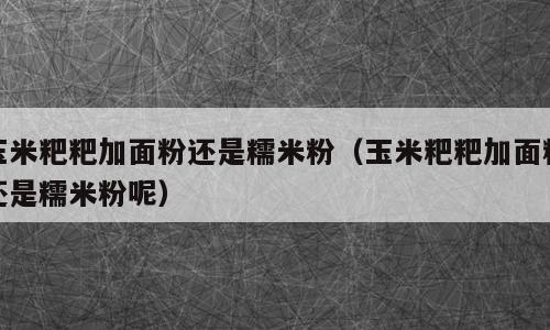 玉米粑粑加面粉还是糯米粉（玉米粑粑加面粉还是糯米粉呢）