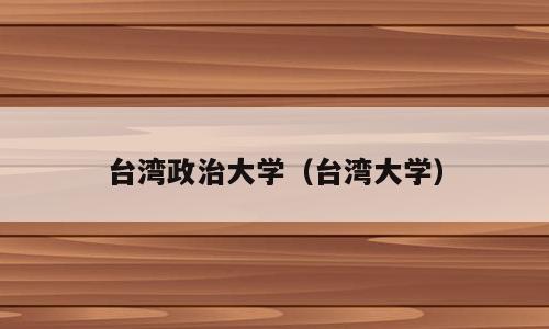 台湾政治大学（台湾大学）