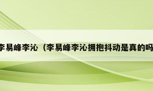李易峰李沁（李易峰李沁拥抱抖动是真的吗）