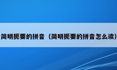简明扼要的拼音（简明扼要的拼音怎么读）