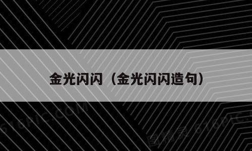 金光闪闪（金光闪闪造句）