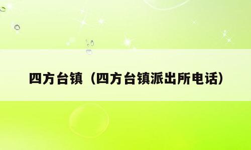四方台镇（四方台镇派出所电话）