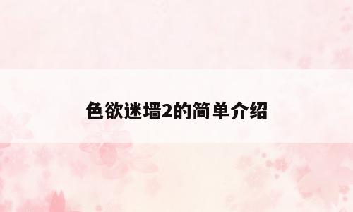 色欲迷墙2的简单介绍