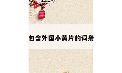 包含外国小黄片的词条