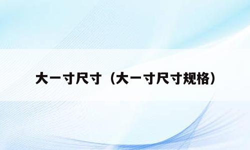 大一寸尺寸（大一寸尺寸规格）