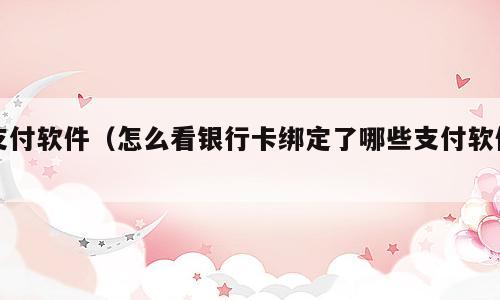 支付软件（怎么看银行卡绑定了哪些支付软件）