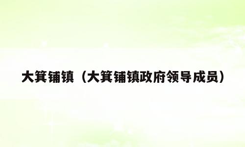 大箕铺镇（大箕铺镇政府领导成员）