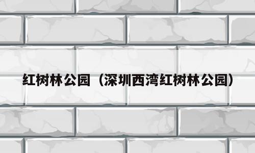 红树林公园（深圳西湾红树林公园）