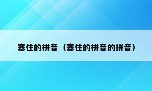 塞住的拼音（塞住的拼音的拼音）