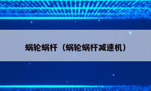 蜗轮蜗杆（蜗轮蜗杆减速机）