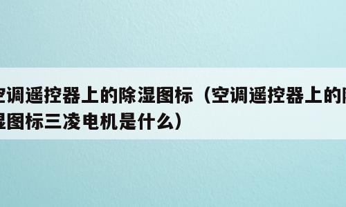 空调遥控器上的除湿图标（空调遥控器上的除湿图标三凌电机是什么）