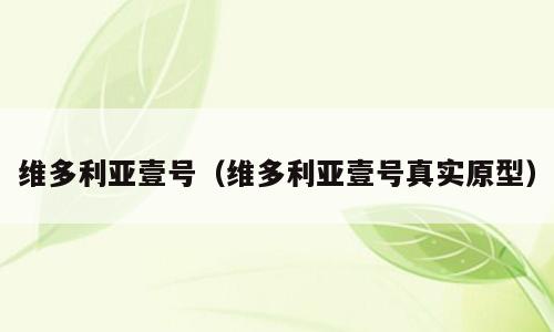 维多利亚壹号（维多利亚壹号真实原型）