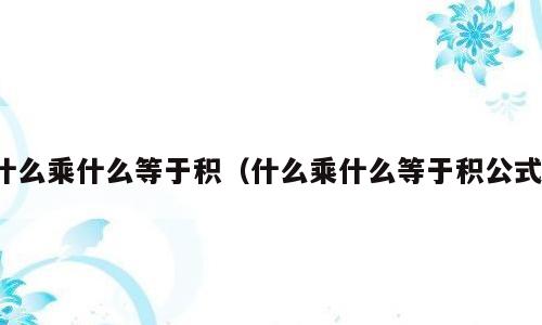 什么乘什么等于积（什么乘什么等于积公式）
