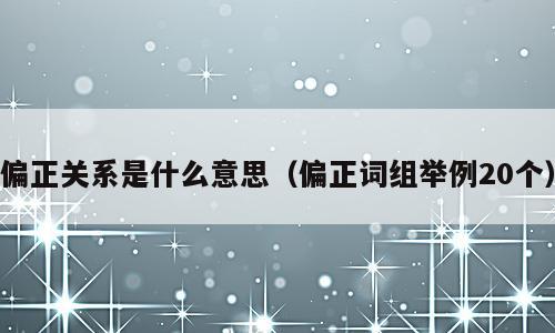 偏正关系是什么意思（偏正词组举例20个）