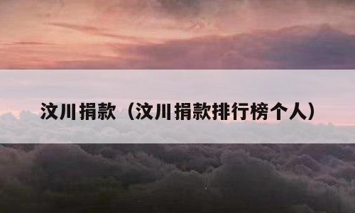 汶川捐款（汶川捐款排行榜个人）