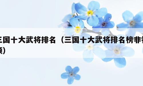 三国十大武将排名（三国十大武将排名榜非视频）