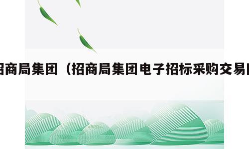 招商局集团（招商局集团电子招标采购交易网）