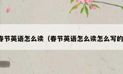 春节英语怎么读（春节英语怎么读怎么写的）