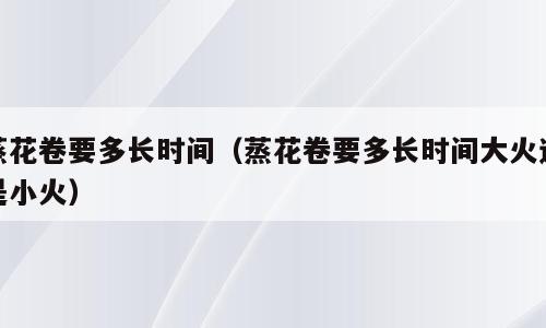 蒸花卷要多长时间（蒸花卷要多长时间大火还是小火）