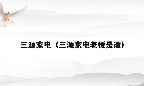 三源家电（三源家电老板是谁）