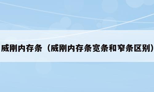 威刚内存条（威刚内存条宽条和窄条区别）