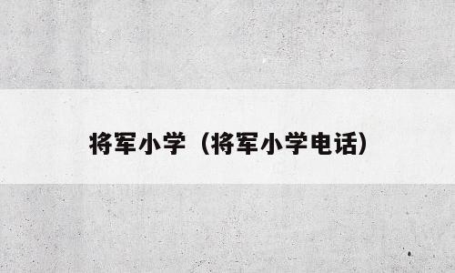 将军小学（将军小学电话）