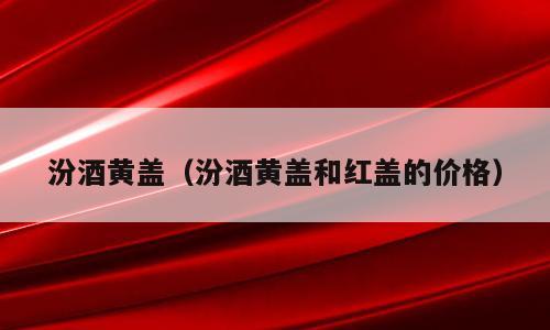 汾酒黄盖（汾酒黄盖和红盖的价格）