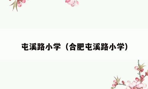 屯溪路小学（合肥屯溪路小学）