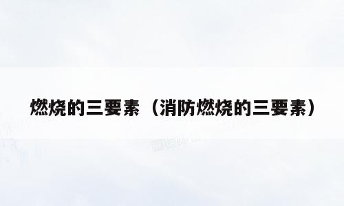燃烧的三要素（消防燃烧的三要素）