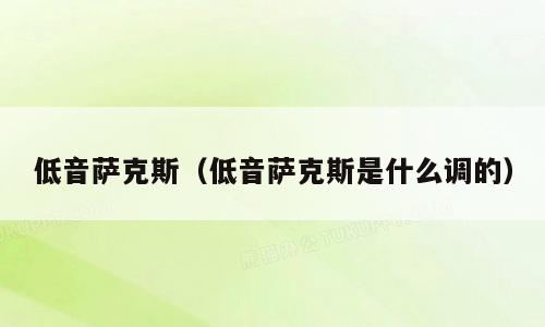 低音萨克斯（低音萨克斯是什么调的）