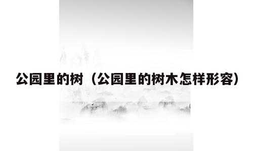 公园里的树（公园里的树木怎样形容）